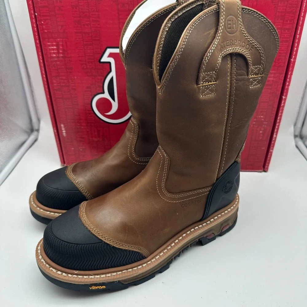 Justin Boots Leather‎ Composite Toe Oyster Snow Plow Waterproof WK2154 Mens 8 D